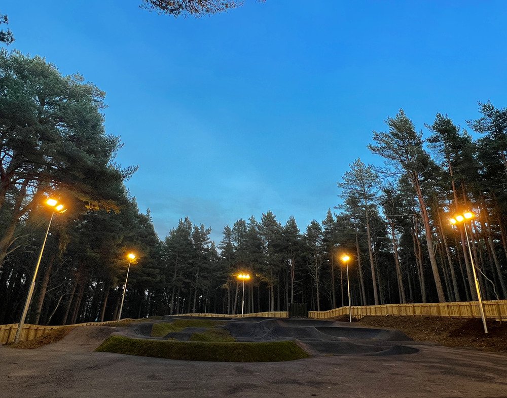 Bright lights on a skatepark